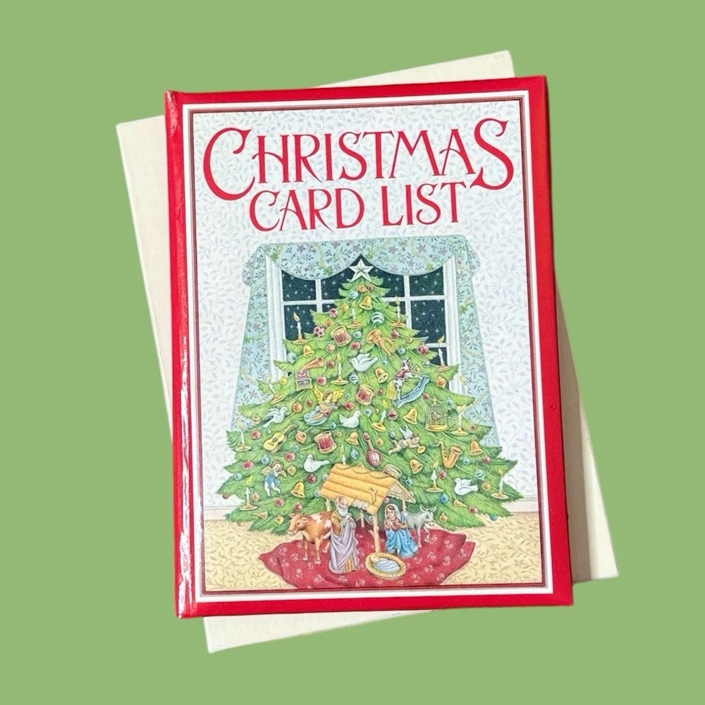 80’s Vintage Christmas Card List Book Unused in Box USA
